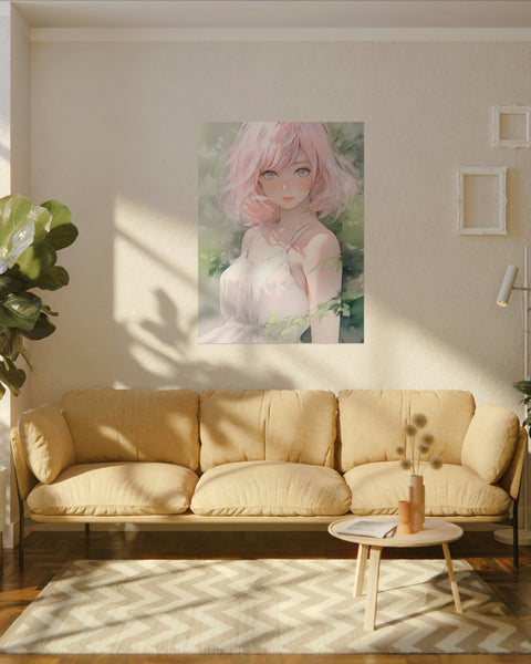 Spring Siren - Anime Girl Watercolor Poster