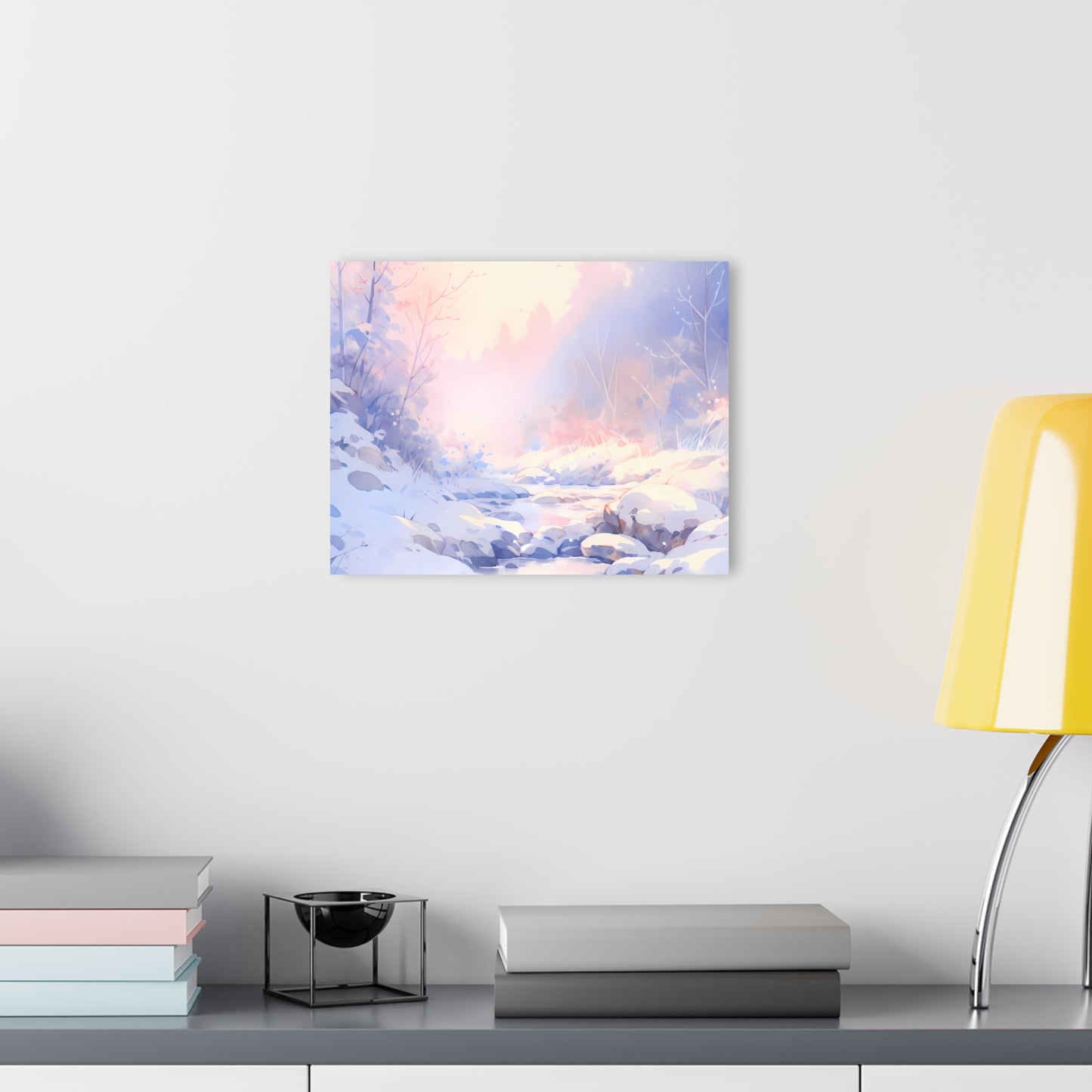 Silent Snowscape - Anime Glass Painting