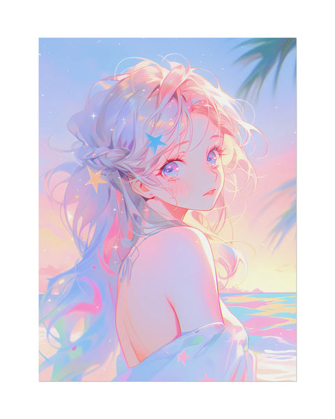 Stardust - Cute Anime Girl Watercolor Poster