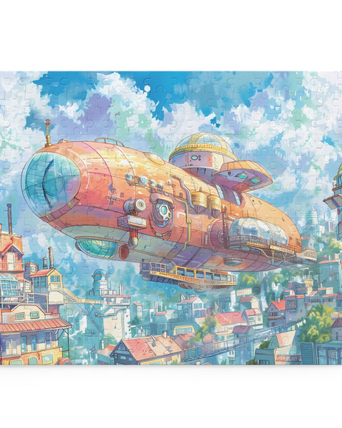 The Airship - Whimsical Steampunk Anime Puzzle