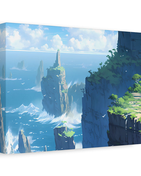 Sea Cliffs - Anime Canvas Print Fantasy Decor