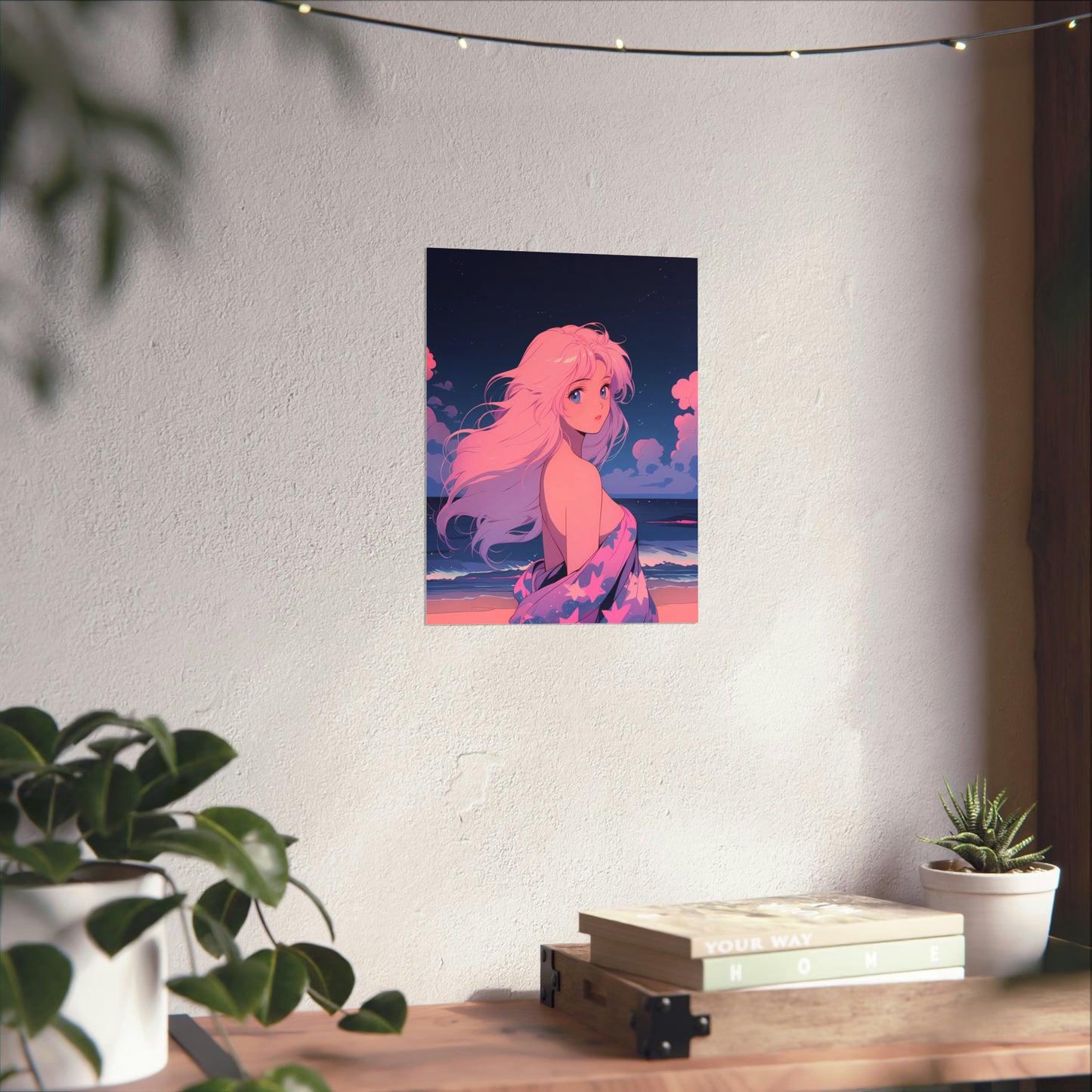 Secrets Under Stars - Retro Anime Poster