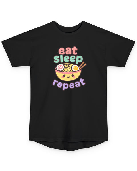 cute eat sleep ramen repeat t-shirt black