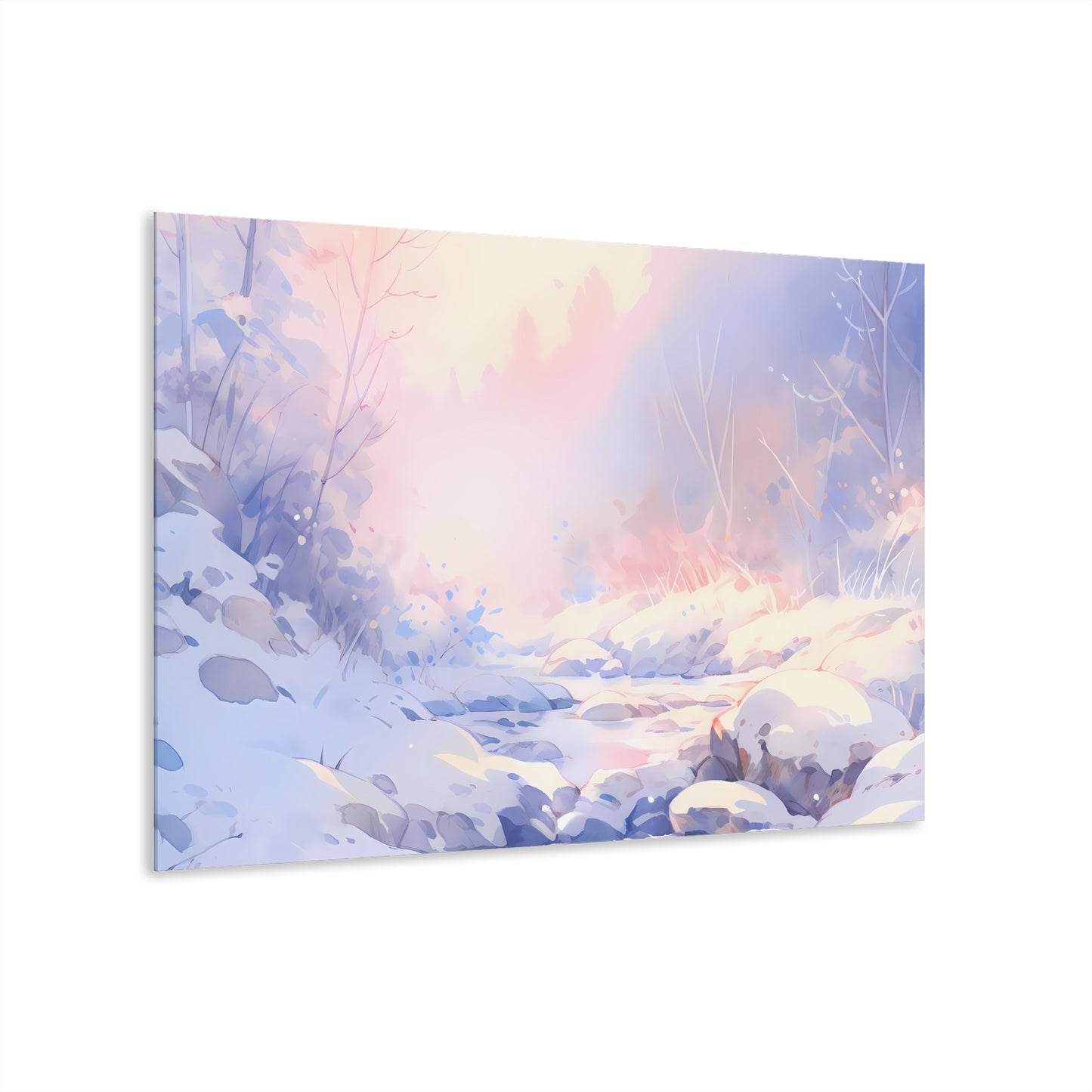 Silent Snowscape - Anime Glass Painting