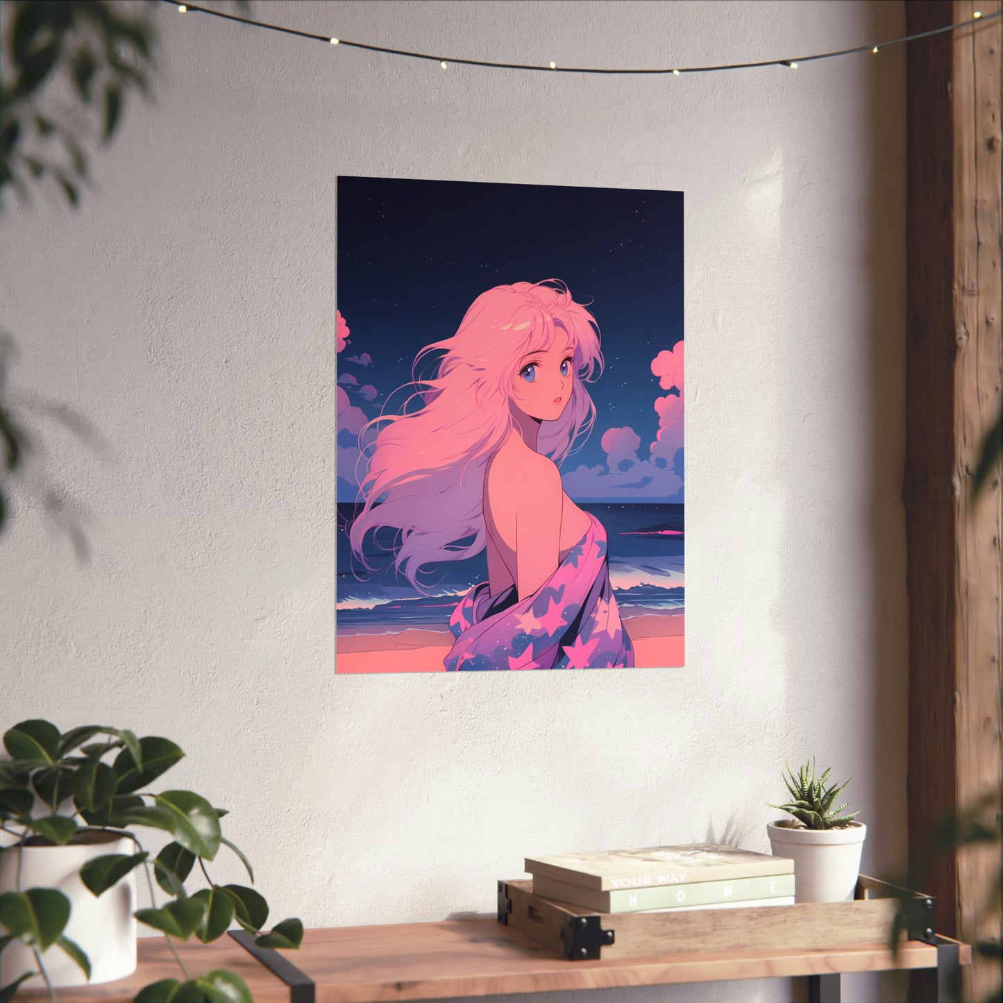 Secrets Under Stars - Retro Anime Poster