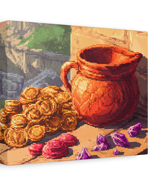 Riches of the Keep - Anime Pixel Art Canvas Print
