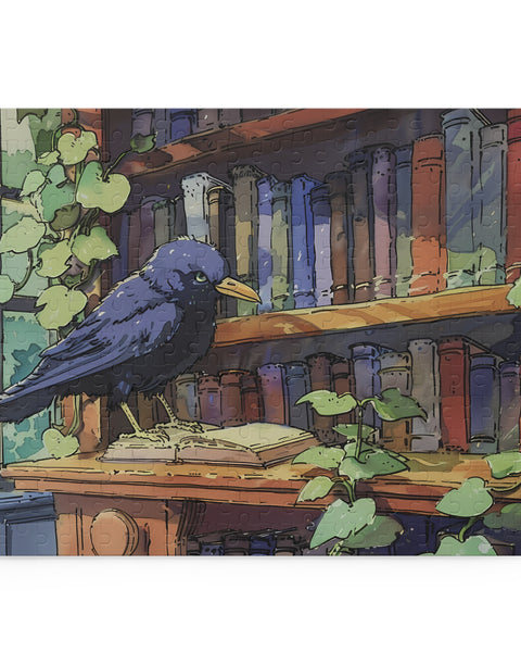 Curious Student - Anime Crow Jigsaw Puzzle