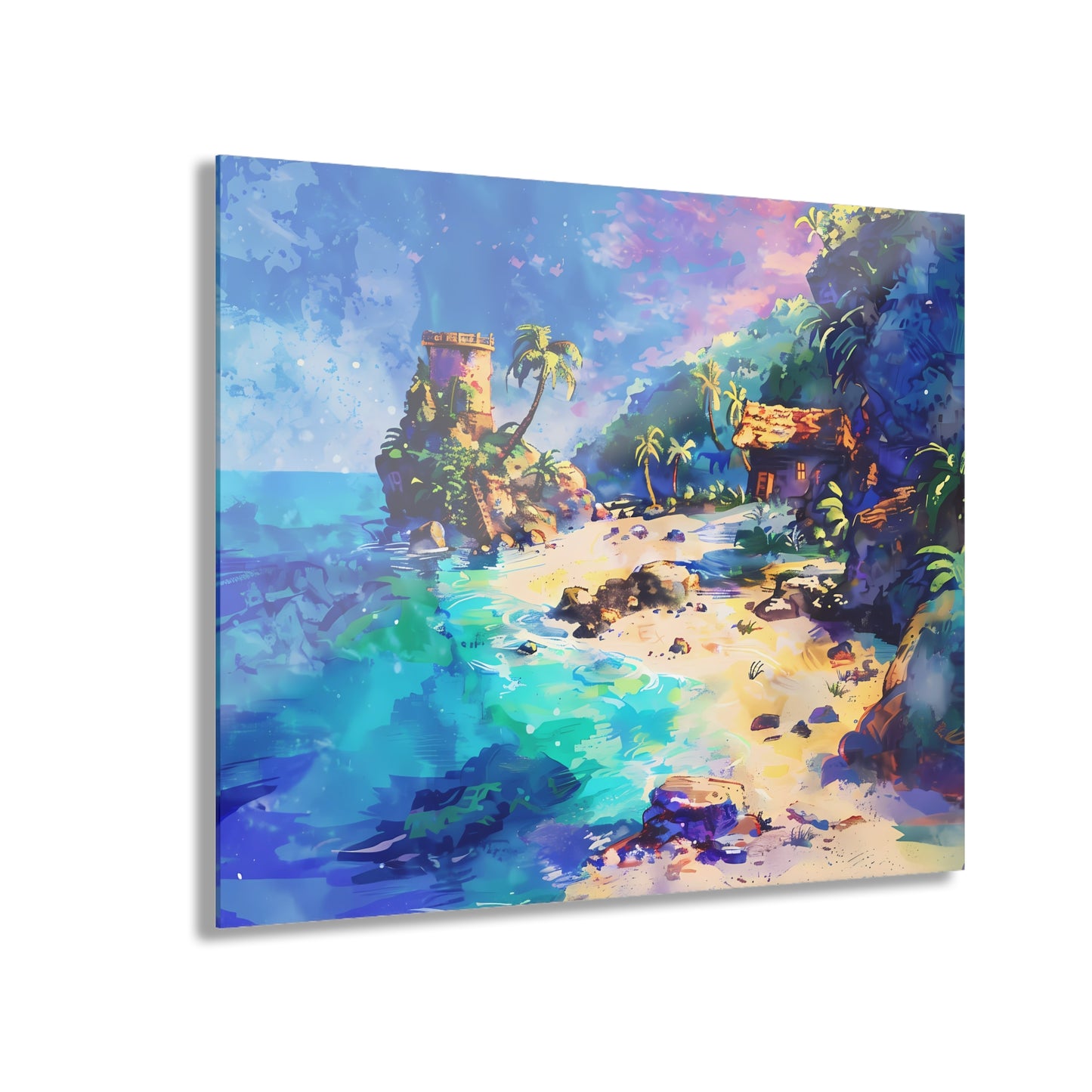 The Cove - Watercolor Glass Wall Art
