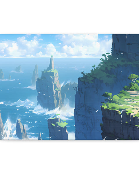 Sea Cliffs - Anime Canvas Print Fantasy Decor