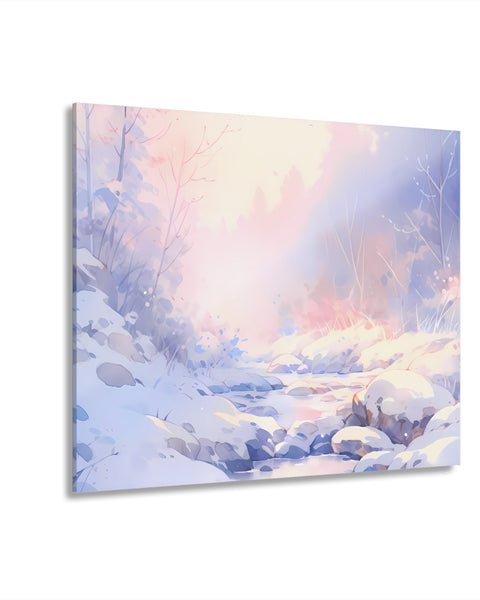 Silent Snowscape - Anime Glass Painting