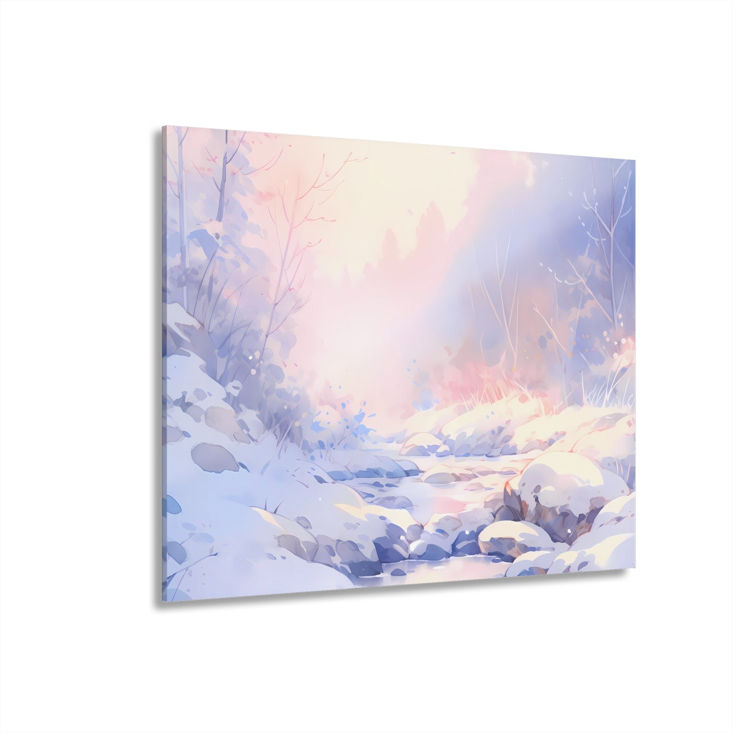 Silent Snowscape - Anime Glass Painting