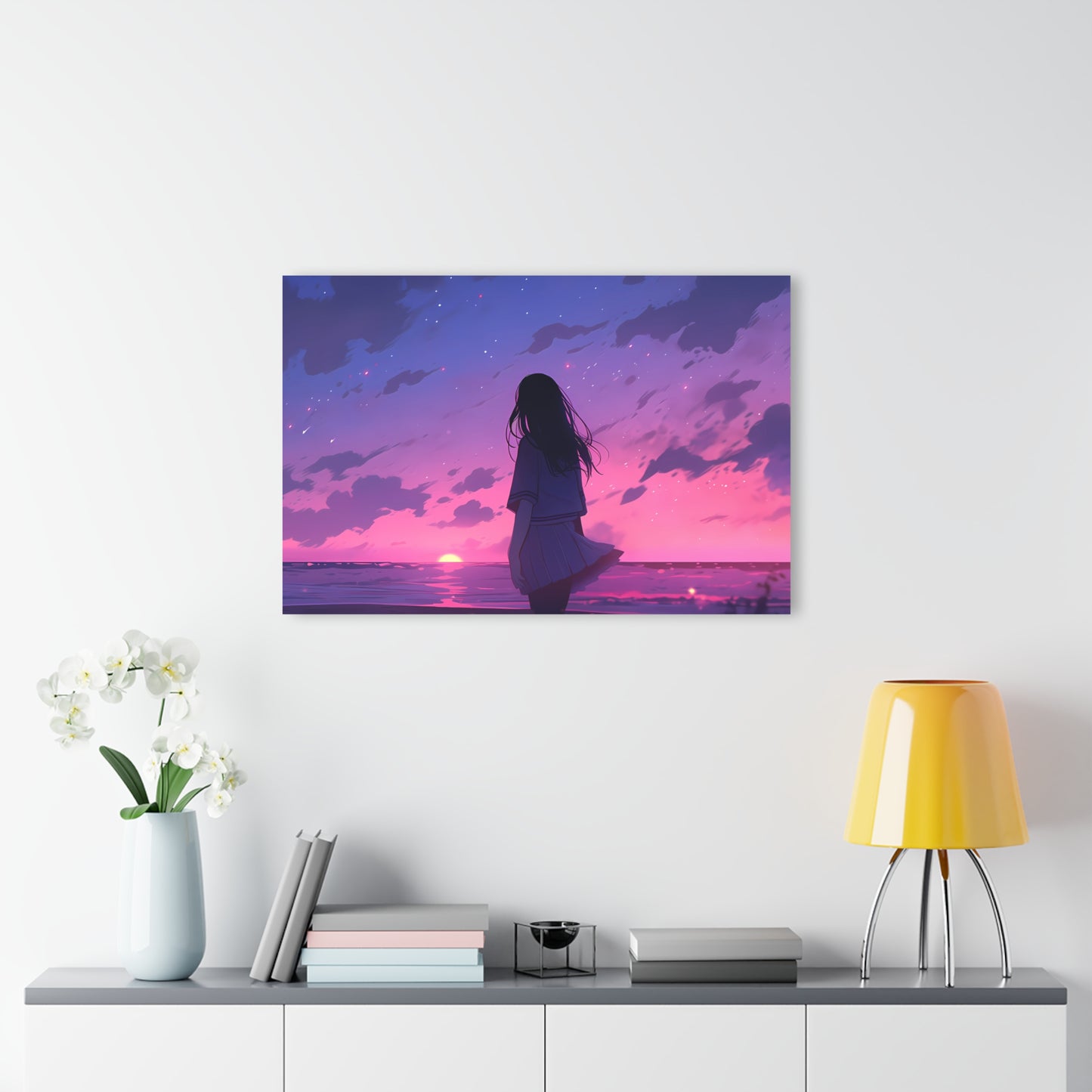 Before the Sun Sets - Anime Glass Painting