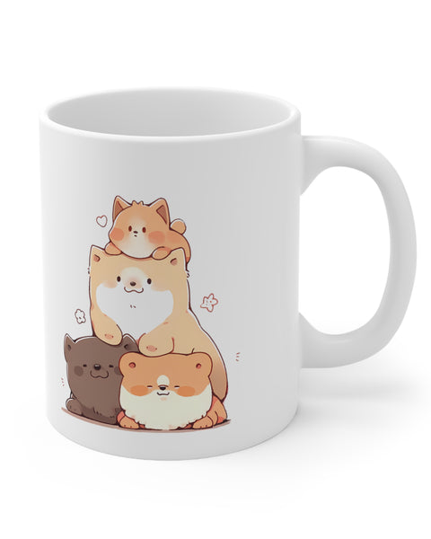 Dog Pile - Cute Anime Dog Mug