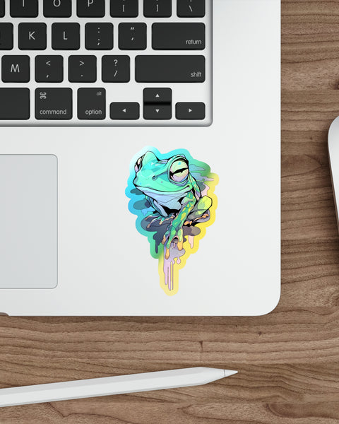 Sly Grin - Holographic Frog Sticker