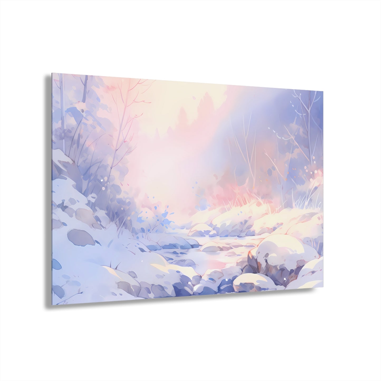 Silent Snowscape - Anime Glass Painting