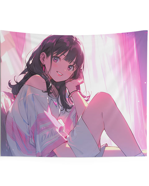 Heart Space - Anime Girl Tapestry