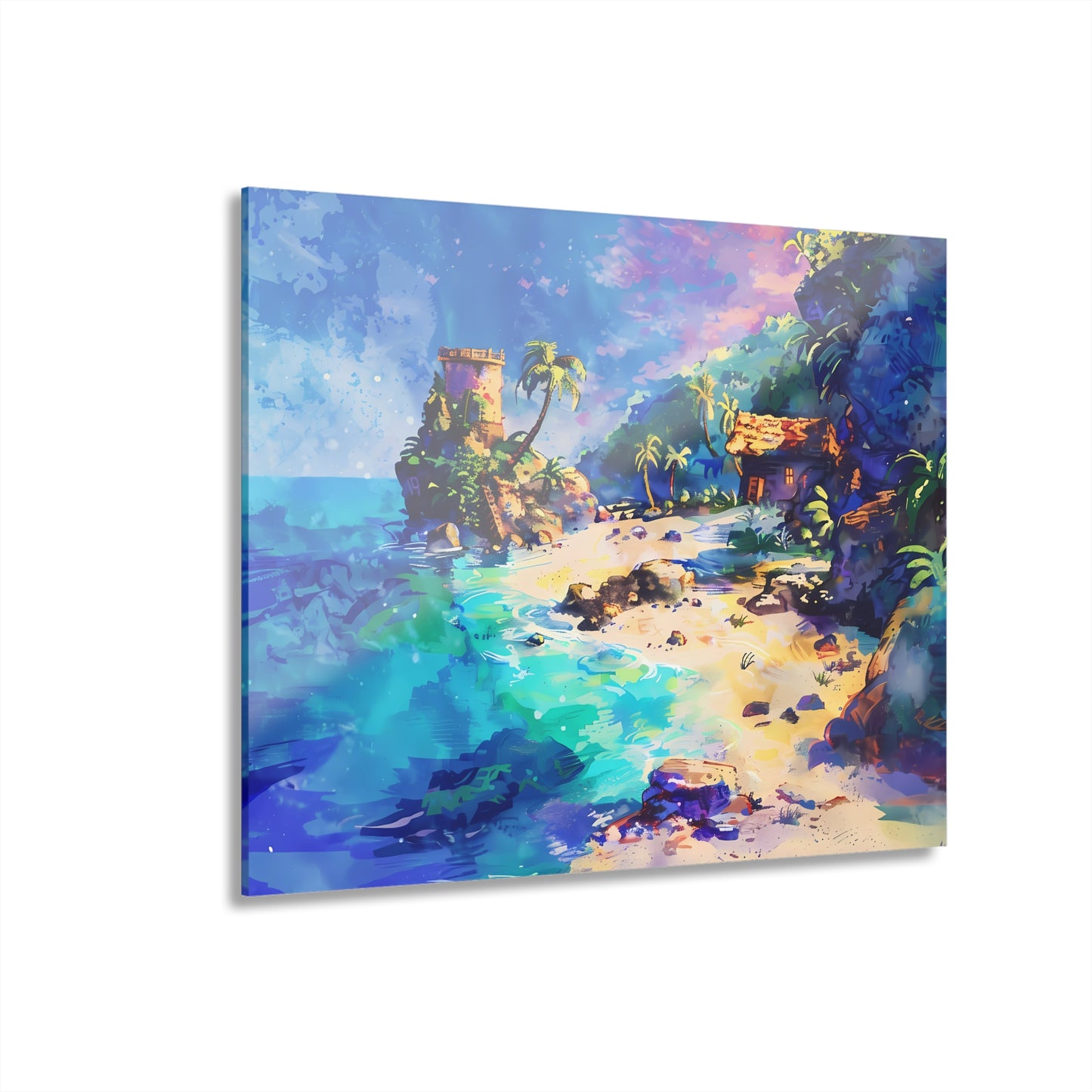 The Cove - Watercolor Glass Wall Art
