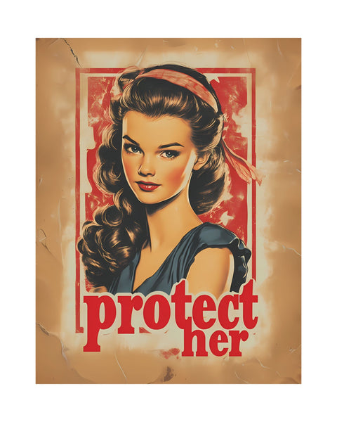 Protect Her - Innocent Hearts Vintage Poster