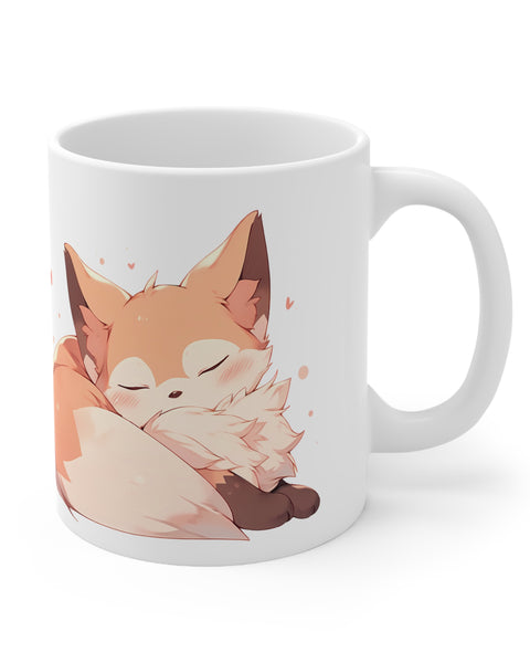 Sleepy Fox - Cute Anime Mug