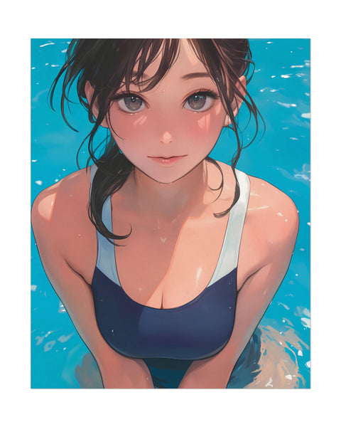 Swimming Lessons - Cute Anime Girl Poster