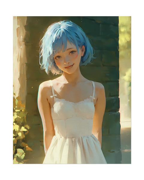 Calista in Summer - Anime Watercolor Poster