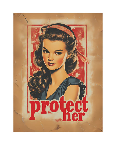 Protect Her - Innocent Hearts Vintage Poster