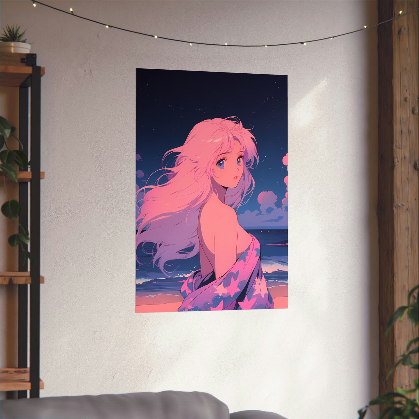 Secrets Under Stars - Retro Anime Poster
