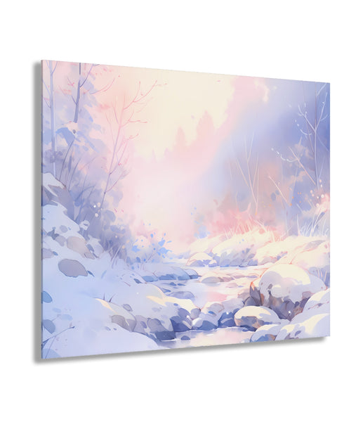 Silent Snowscape - Anime Glass Painting