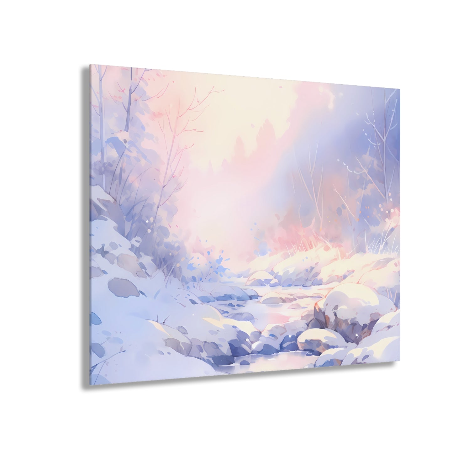 Silent Snowscape - Anime Glass Painting