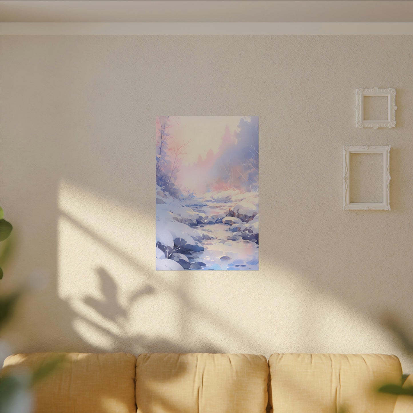 Silent Snowscape - Winter Anime Watercolor Poster