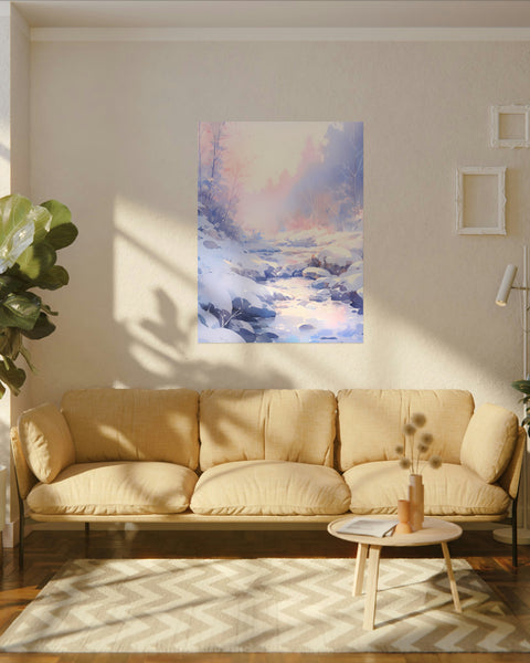 Silent Snowscape - Winter Anime Watercolor Poster