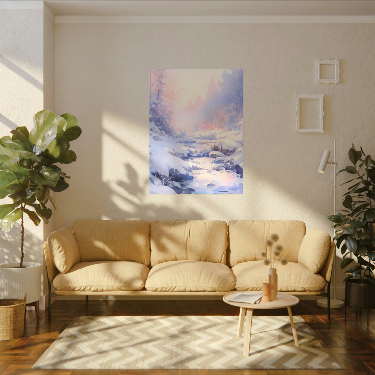 Silent Snowscape - Winter Anime Watercolor Poster