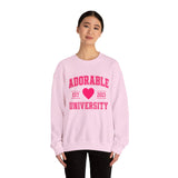 woman wearing Adorable University sweatshirt in Pink