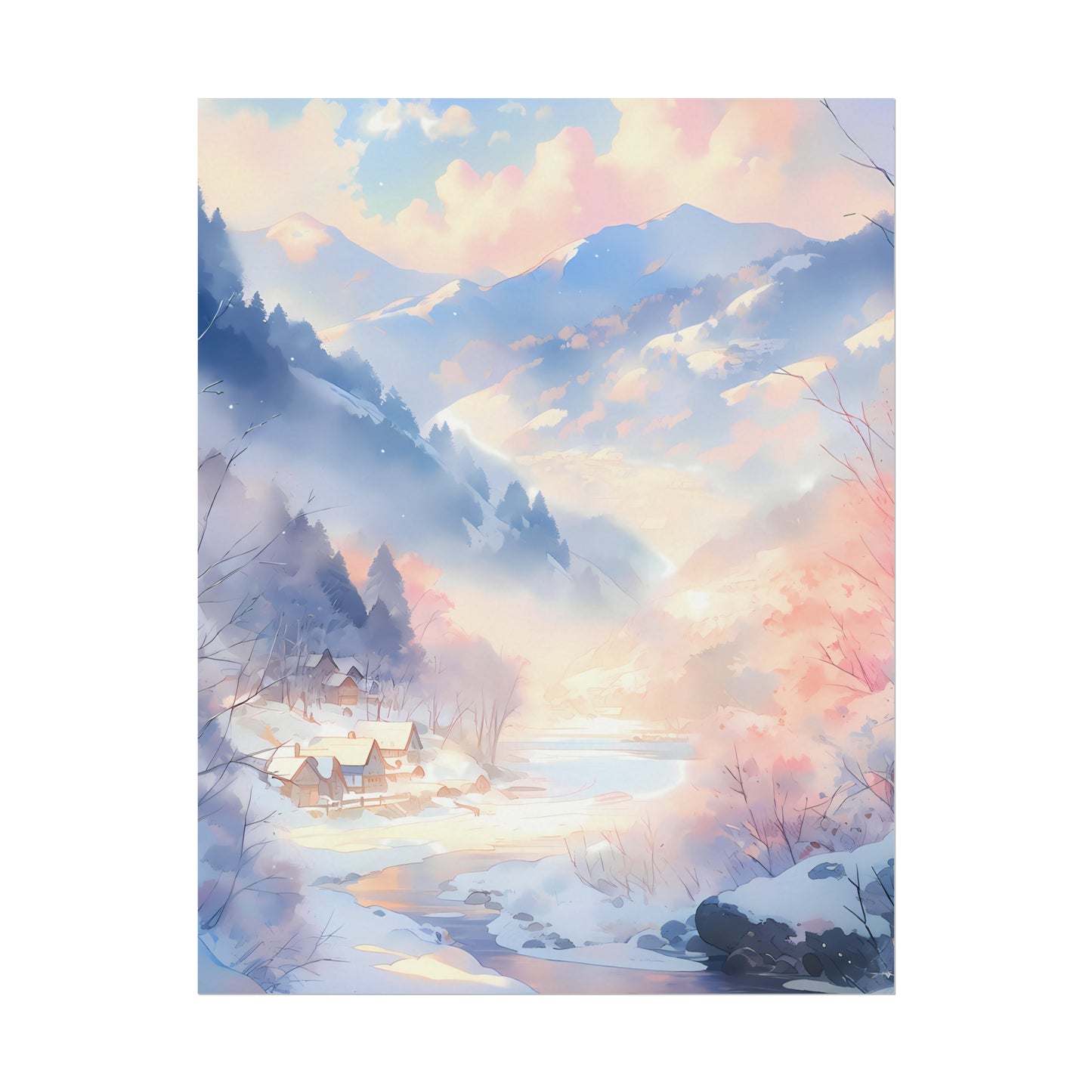 Quiet Haven - Anime Watercolor Poster