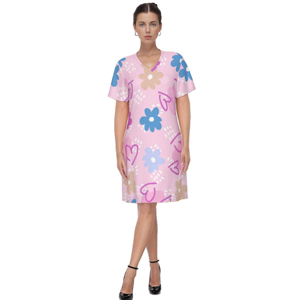 Summer of Love - Cotton V-Neck T-Shirt Dress