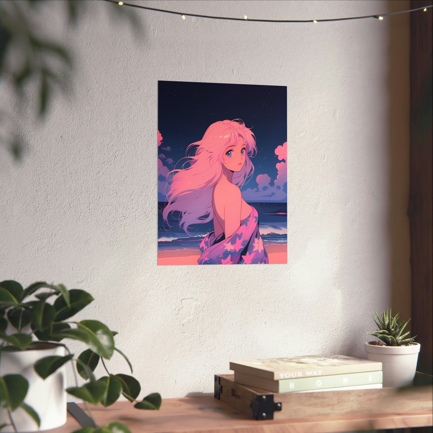 Secrets Under Stars - Retro Anime Poster