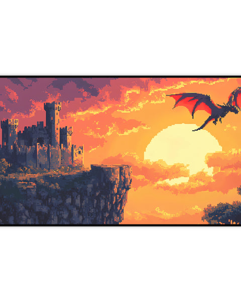 Dragon Kingdom - Pixel Art Fantasy Desk Mat
