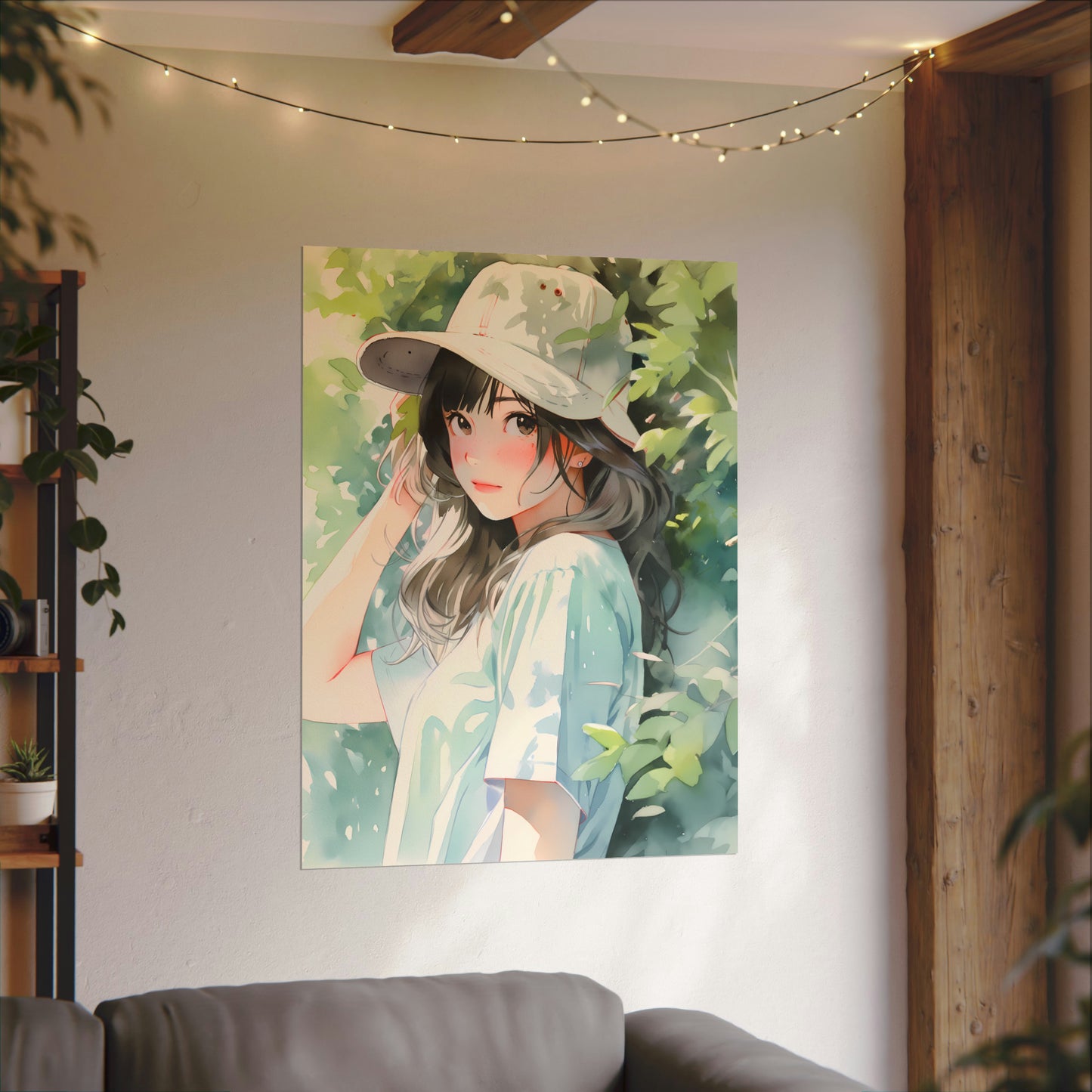 Walk With Me - Watercolor Anime Girl Poster