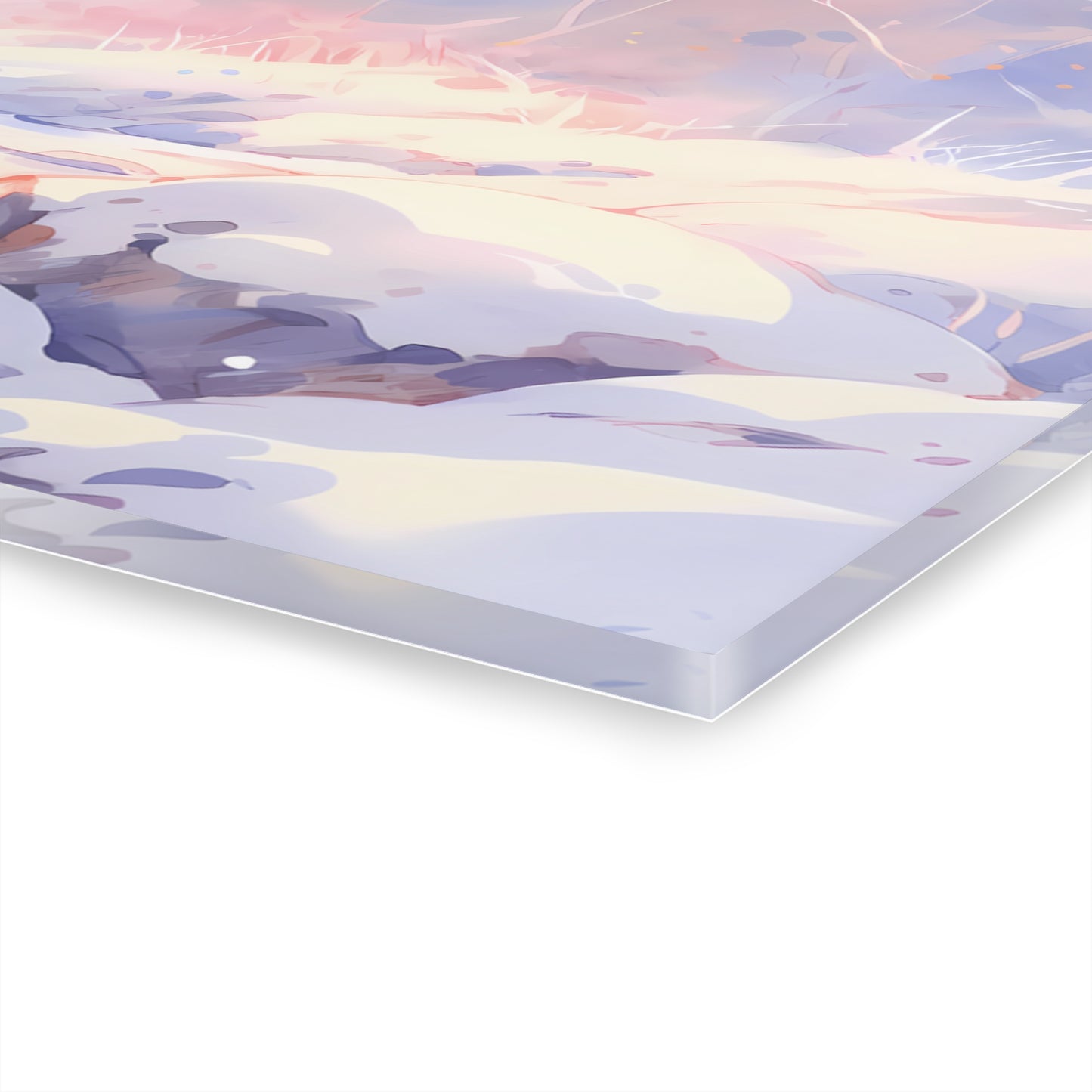 Silent Snowscape - Anime Glass Painting