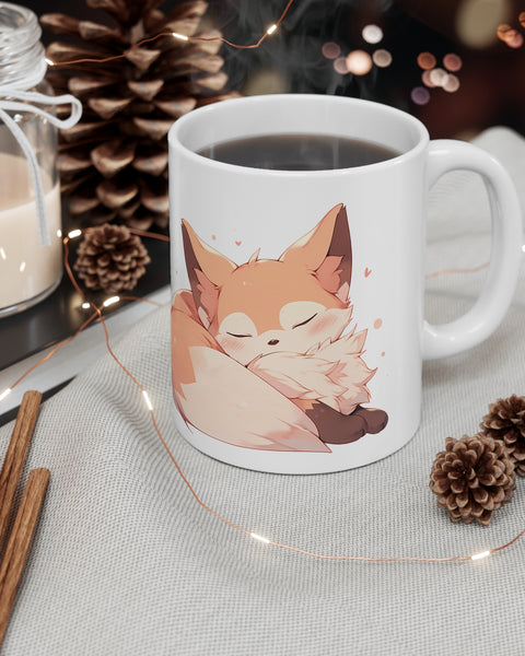 Sleepy Fox - Cute Anime Mug