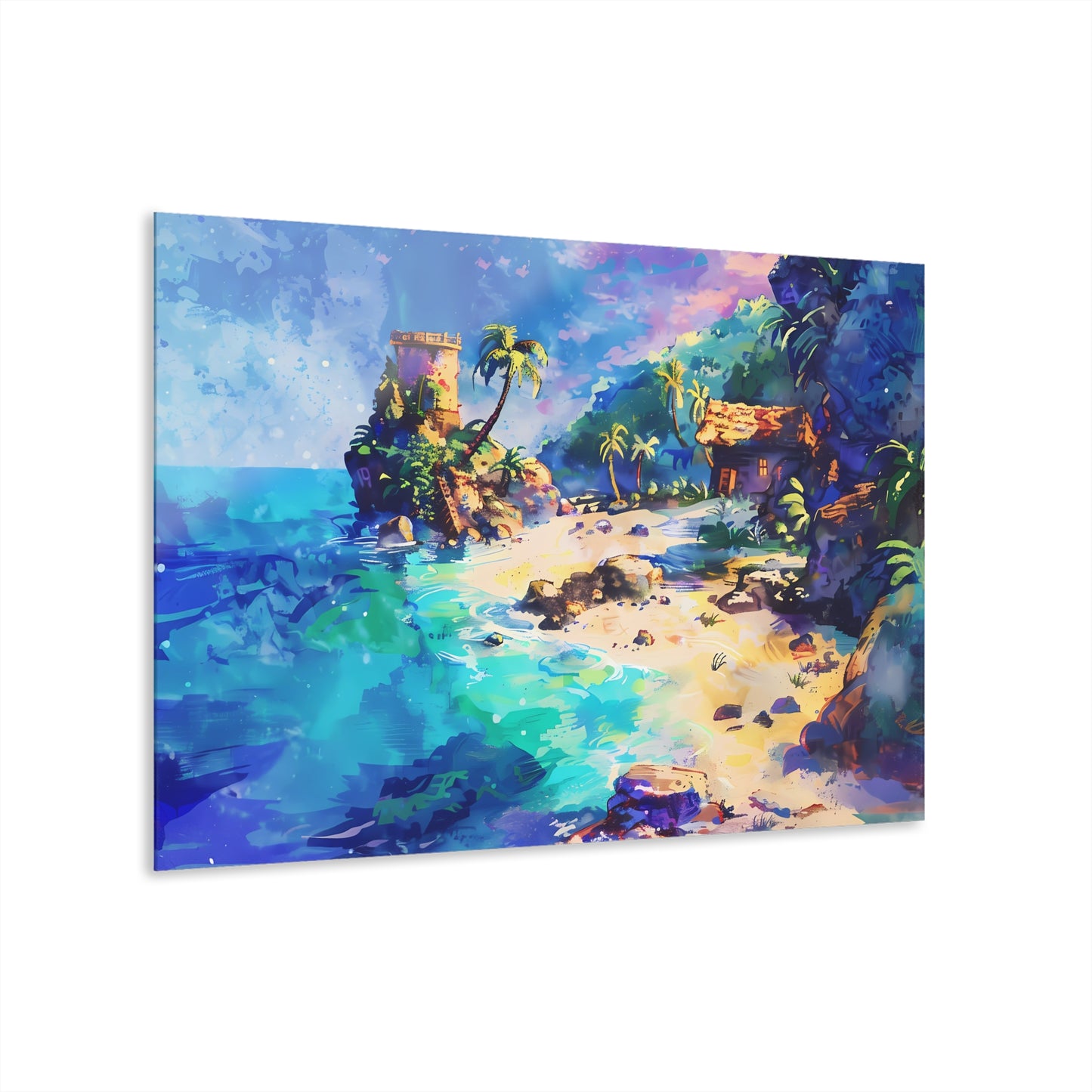 The Cove - Watercolor Glass Wall Art