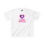 White t-shirt with 'Love Spaces' logo featuring a heart and rocket on a white background