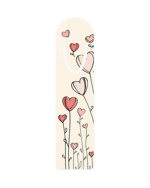 Heart Flowers - Cute Metal Bookmark