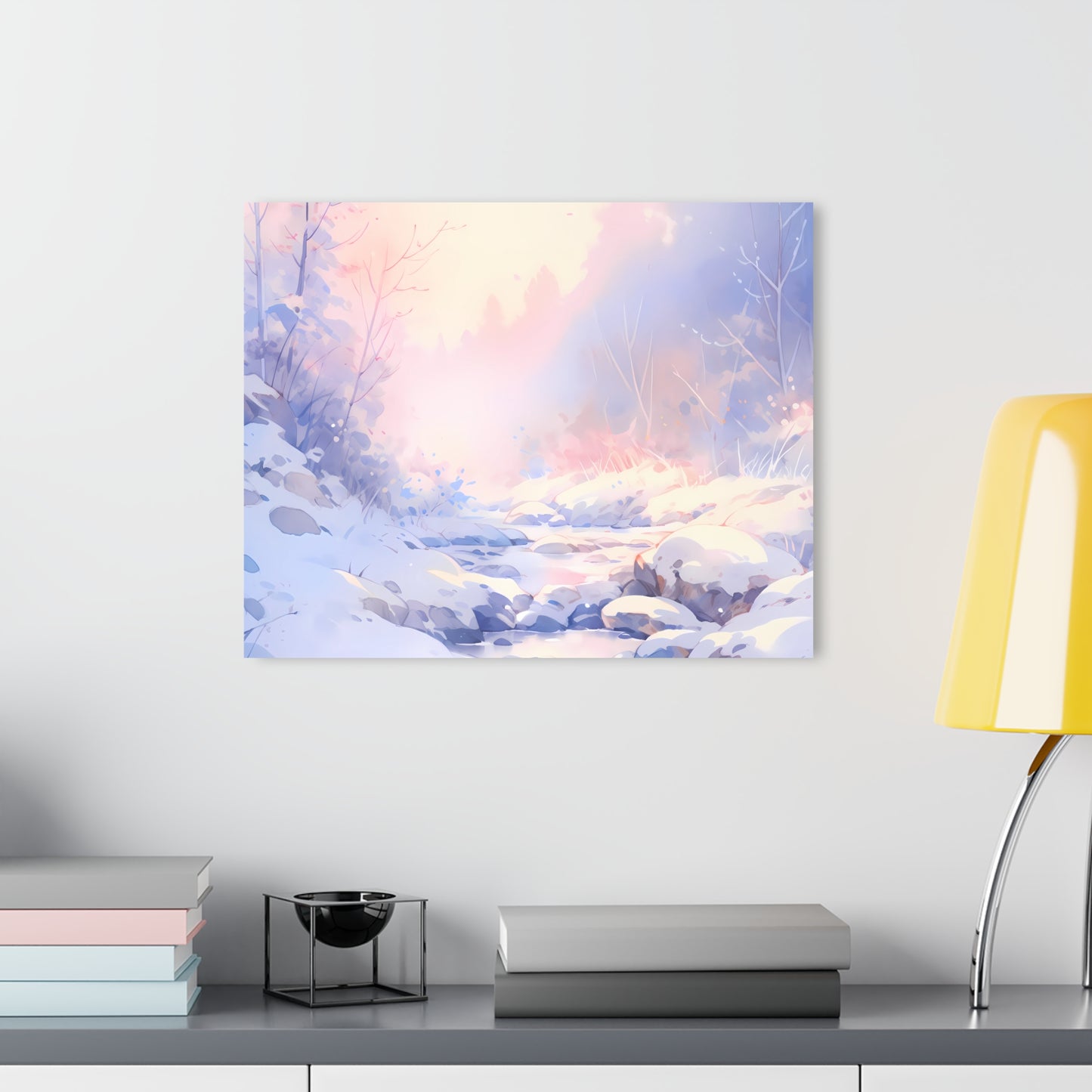 Silent Snowscape - Anime Glass Painting