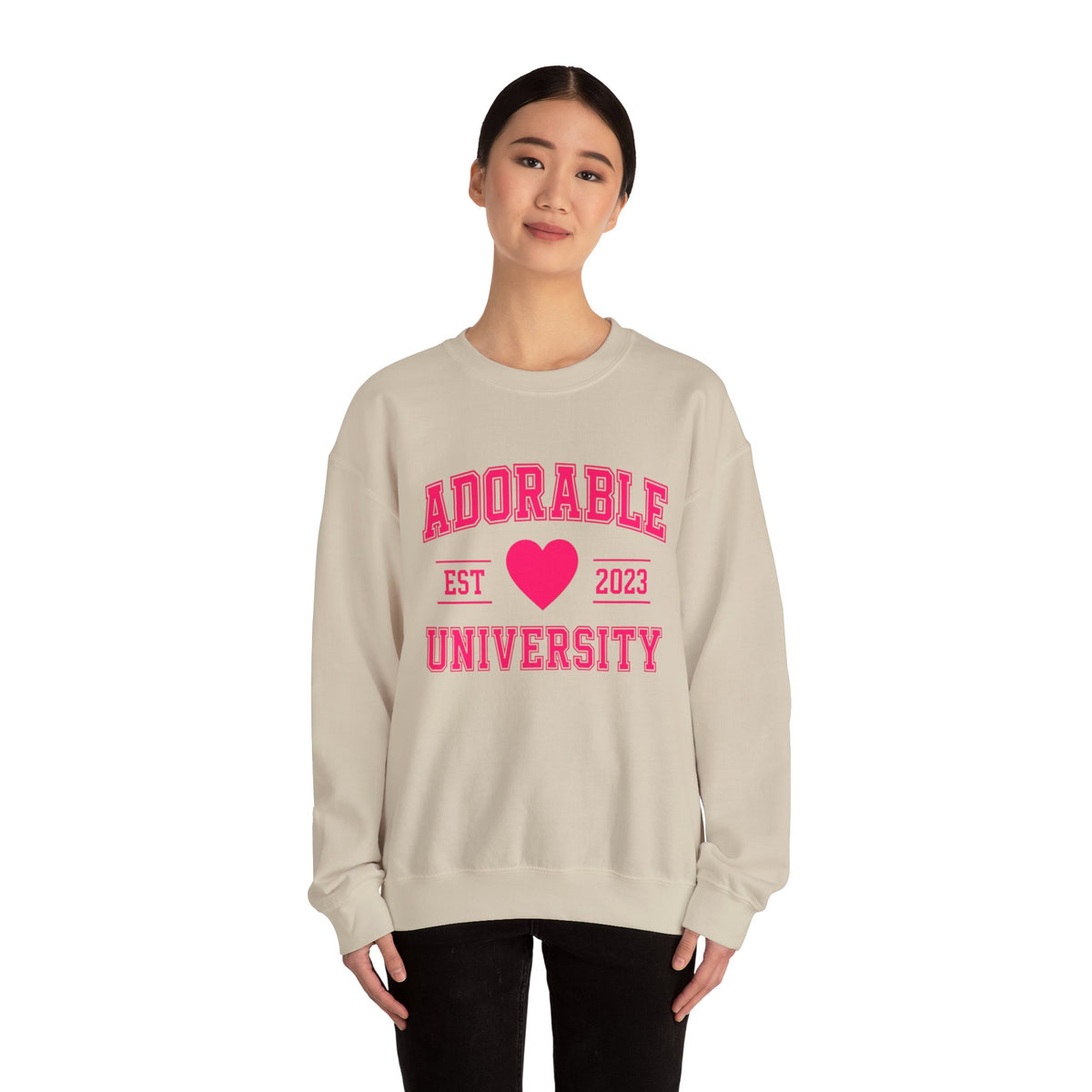 Adorable University School Spirit - Cute College Crewneck Sweatshirt