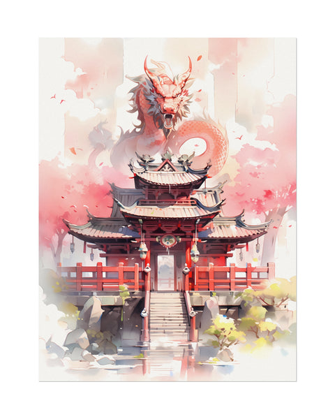 Pillars of Heaven - Anime Watercolor Poster
