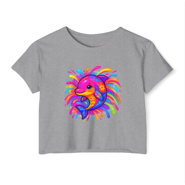 Painted Dolphin Summer Crop Top Tee