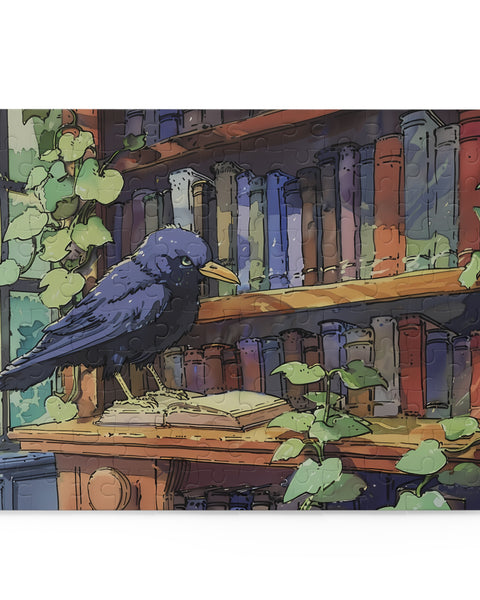 Curious Student - Anime Crow Jigsaw Puzzle