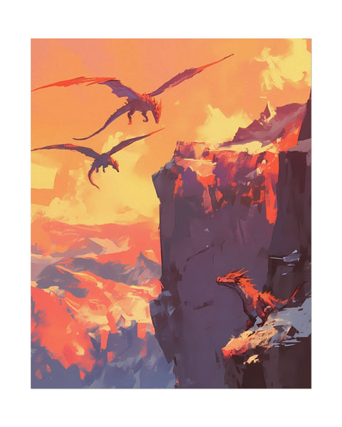 Aurumlords - Anime Watercolor Dragon Poster