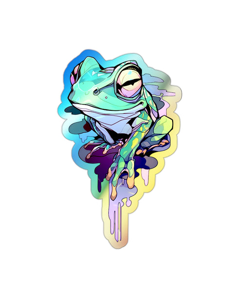 Sly Grin - Holographic Frog Sticker